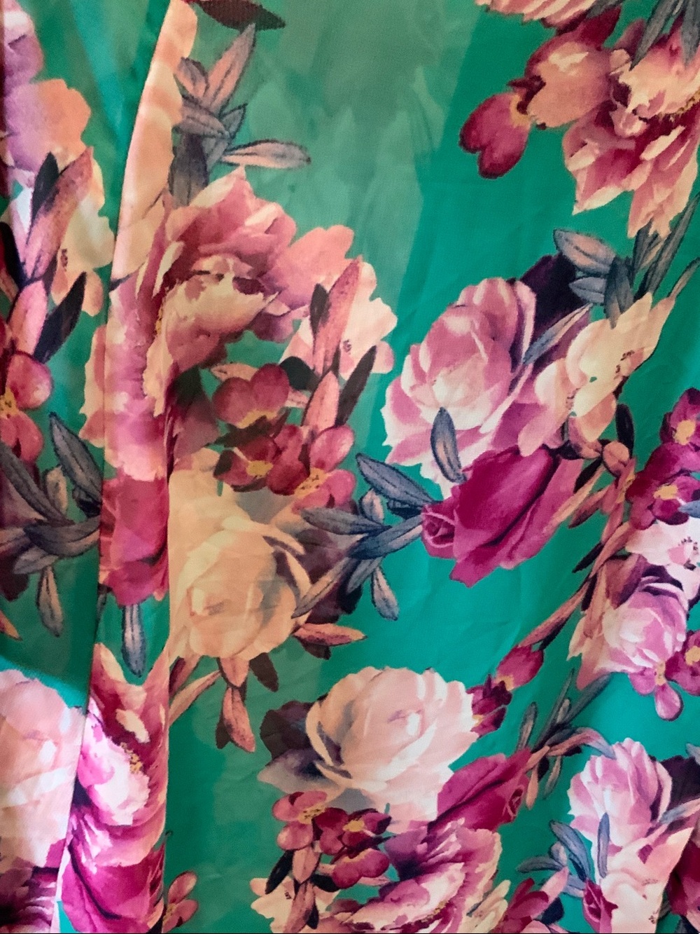 R&K Teal Floral Maxi Dress with Pink & Purple Blooms - Picture 6 of 6